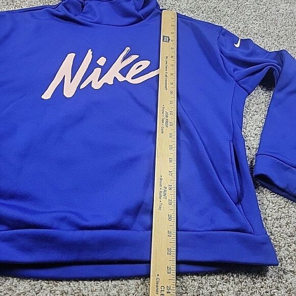 Nike Sweatshirt Womens Small Blue Hoodie Pink Logo Script Spellout Pullover - Picture 5 of 7